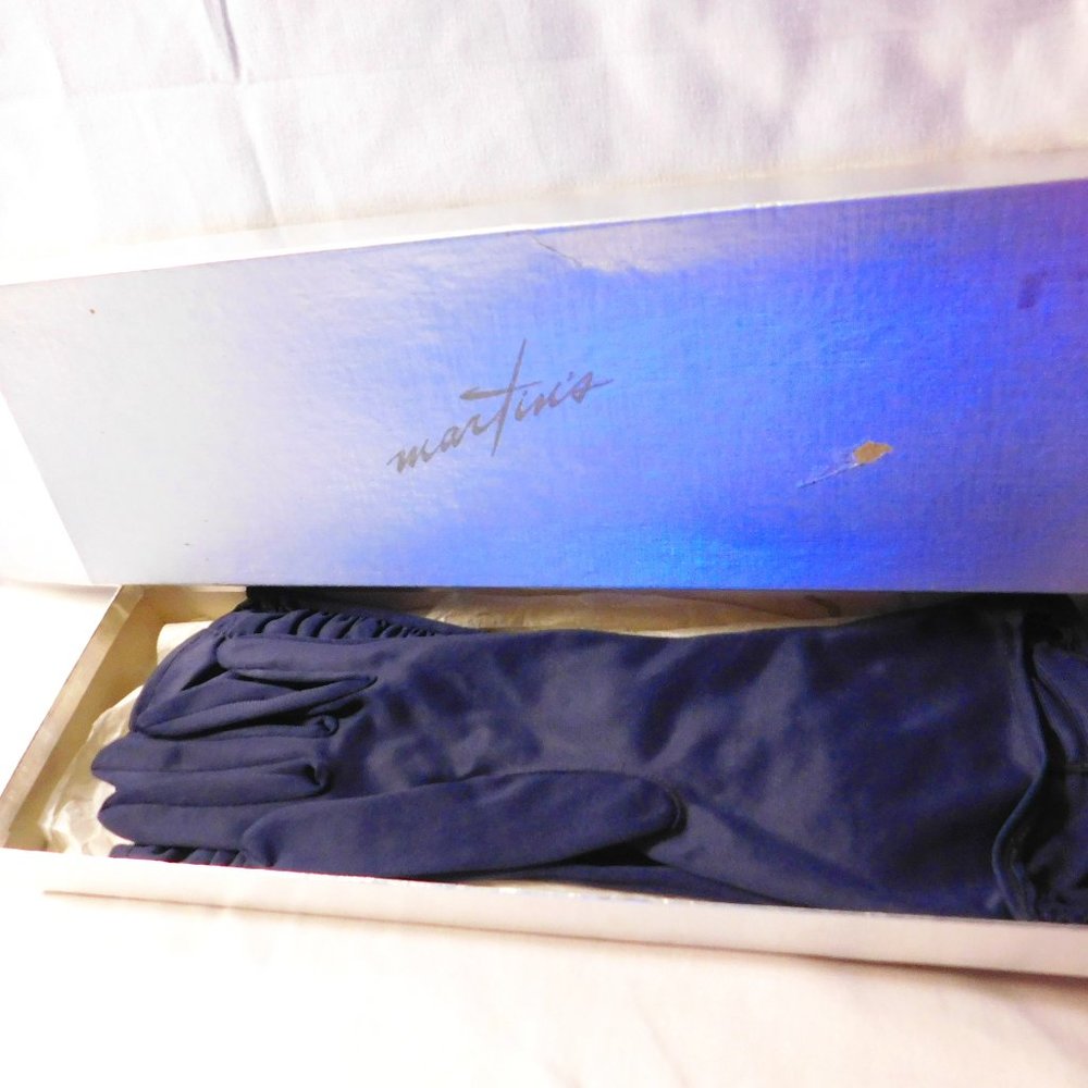 Vintage Martin's Formal Evening Gloves Blue